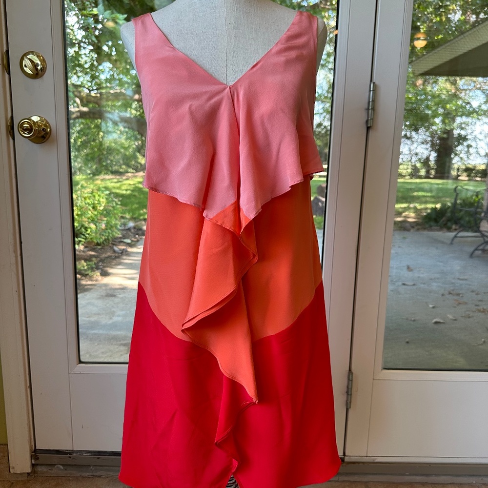 Ruffle silk summer sleeveless dress